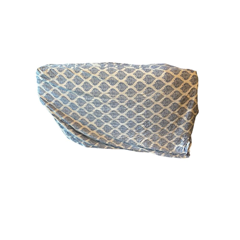 Chelsea Harbour White & Blue Paisley Print Fitted Sheet  Size Full 100% Cotton